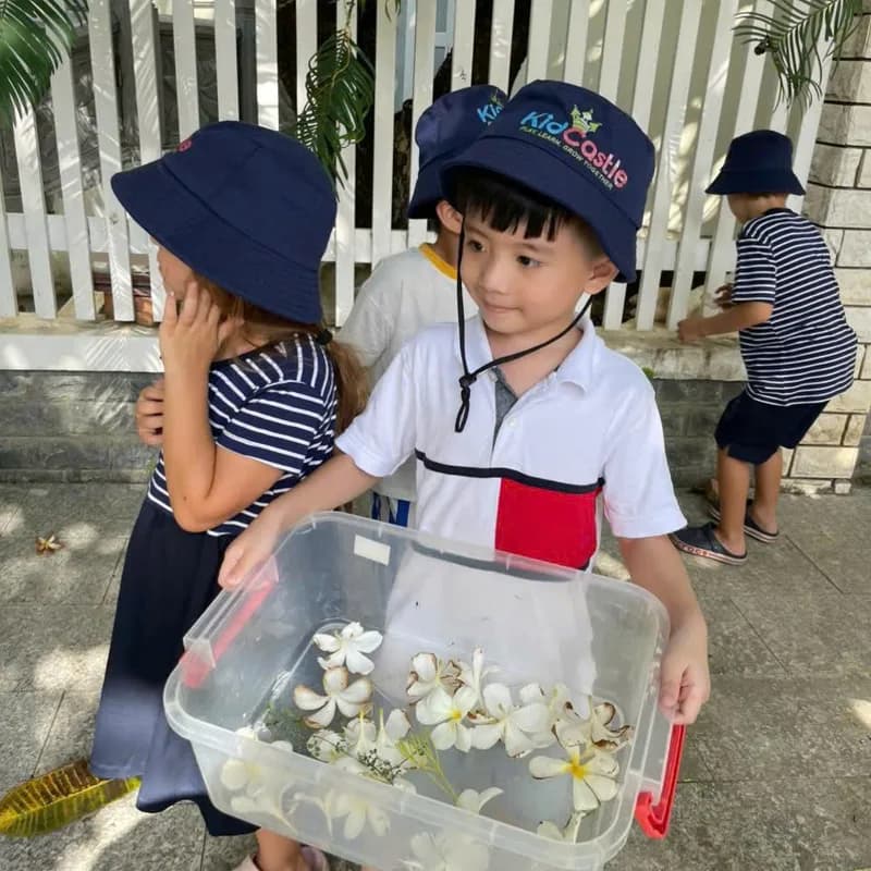 Collecting flowers